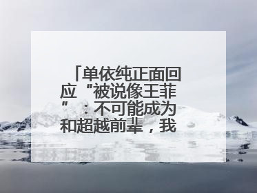 单依纯正面回应“被说像王菲”：不可能成为和超越前辈，我想致敬他们
