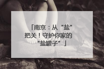南京：从“盐”把关！守护你家的“盐罐子”