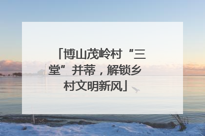博山茂岭村“三堂”并蒂，解锁乡村文明新风