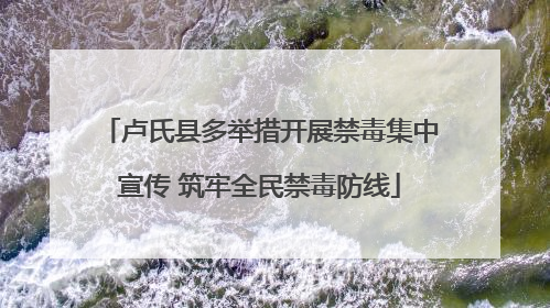卢氏县多举措开展禁毒集中宣传 筑牢全民禁毒防线