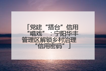 党建“搭台”信用“唱戏”：宁阳华丰管理区解锁乡村治理“信用密码”