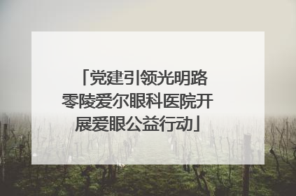 党建引领光明路 零陵爱尔眼科医院开展爱眼公益行动