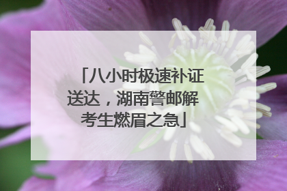 八小时极速补证送达，湖南警邮解考生燃眉之急