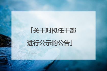 关于对拟任干部进行公示的公告