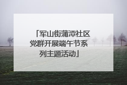 军山街蒲潭社区党群开展端午节系列主题活动