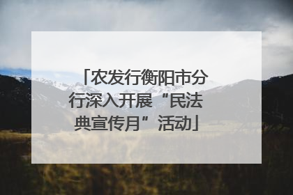农发行衡阳市分行深入开展“民法典宣传月”活动