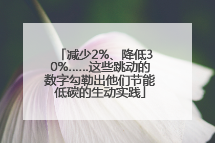 减少2%、降低30%……这些跳动的数字勾勒出他们节能低碳的生动实践