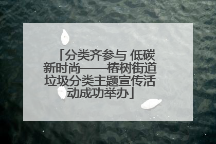 分类齐参与 低碳新时尚——椿树街道垃圾分类主题宣传活动成功举办