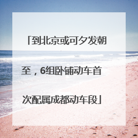 到北京或可夕发朝至，6组卧铺动车首次配属成都动车段