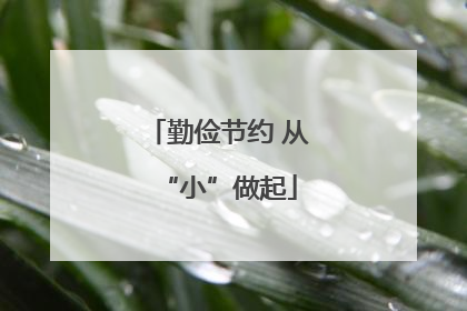 勤俭节约 从“小”做起