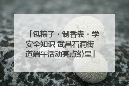 包粽子・制香囊・学安全知识 武昌石洞街道端午活动亮点纷呈