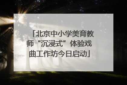 北京中小学美育教师“沉浸式”体验戏曲工作坊今日启动