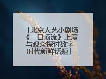 北京人艺小剧场《一日顶流》上演 与观众探讨数字时代新鲜话题