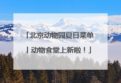 北京动物园夏日菜单丨动物食堂上新啦！