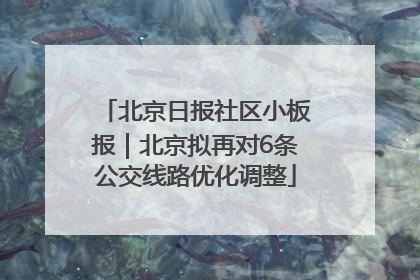 北京日报社区小板报｜北京拟再对6条公交线路优化调整