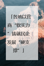 各地以营商“软实力”铸就民企发展“硬支撑”