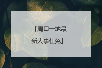 周口一地最新人事任免