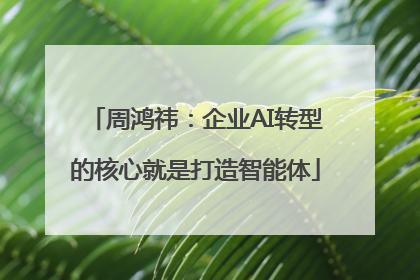 周鸿祎：企业AI转型的核心就是打造智能体