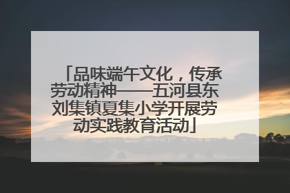 品味端午文化，传承劳动精神——五河县东刘集镇夏集小学开展劳动实践教育活动