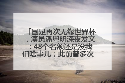 国足再次无缘世界杯，演员潘粤明深夜发文：48个名额还是没我们啥事儿；此前曾多次为国足发声