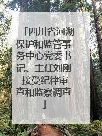 四川省河湖保护和监管事务中心党委书记、主任刘刚 接受纪律审查和监察调查
