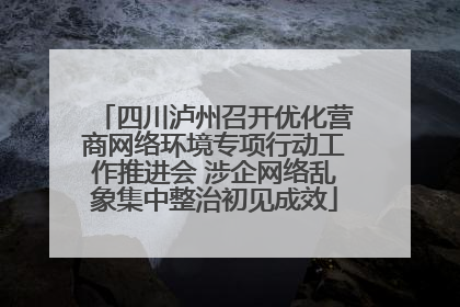 四川泸州召开优化营商网络环境专项行动工作推进会 涉企网络乱象集中整治初见成效
