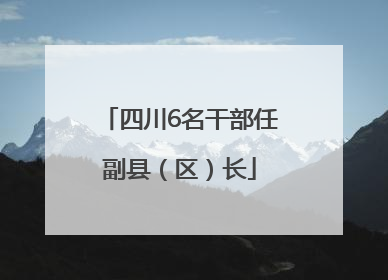 四川6名干部任副县（区）长