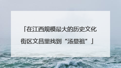 在江西规模最大的历史文化街区文昌里找到“汤显祖”