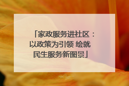 家政服务进社区：以政策为引领 绘就民生服务新图景
