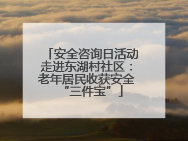 安全咨询日活动走进东湖村社区：老年居民收获安全“三件宝”