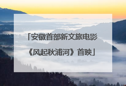 安徽首部新文旅电影《风起秋浦河》首映