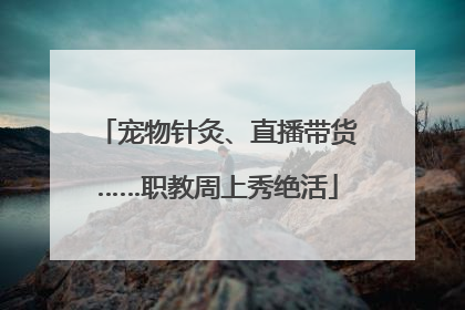 宠物针灸、直播带货……职教周上秀绝活