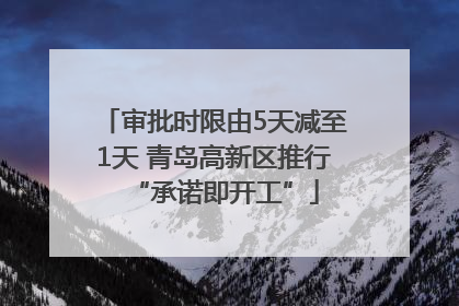 审批时限由5天减至1天 青岛高新区推行“承诺即开工”