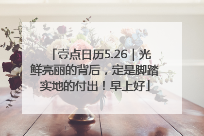 壹点日历5.26｜光鲜亮丽的背后，定是脚踏实地的付出！早上好