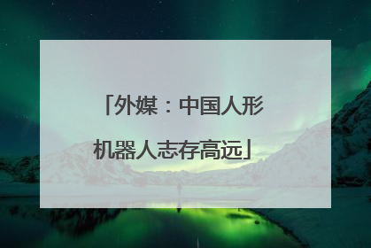 外媒：中国人形机器人志存高远