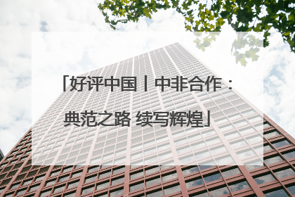 好评中国丨中非合作：典范之路 续写辉煌