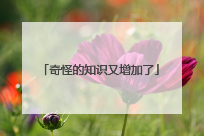 奇怪的知识又增加了