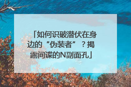 如何识破潜伏在身边的“伪装者”？揭露间谍的N副面孔