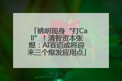 姚明现身“打Call”！清智资本张煜：AI赛道或将迎来三个爆发应用点