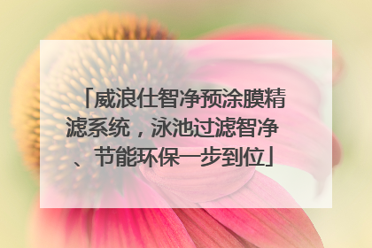 威浪仕智净预涂膜精滤系统，泳池过滤智净、节能环保一步到位