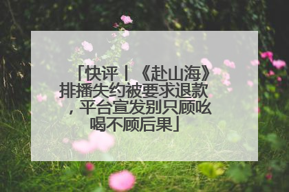 快评丨《赴山海》排播失约被要求退款，平台宣发别只顾吆喝不顾后果