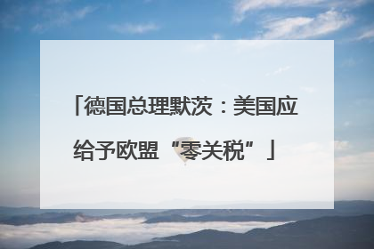 德国总理默茨：美国应给予欧盟“零关税”