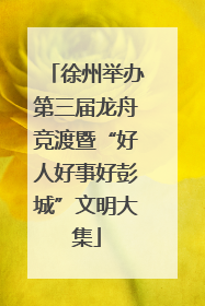 徐州举办第三届龙舟竞渡暨“好人好事好彭城”文明大集