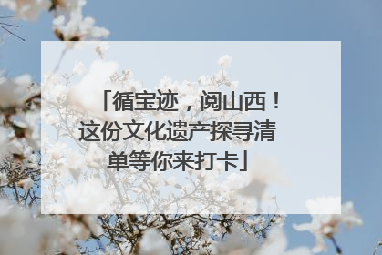 循宝迹，阅山西！这份文化遗产探寻清单等你来打卡