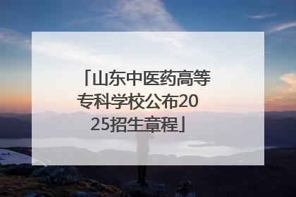 山东中医药高等专科学校公布2025招生章程