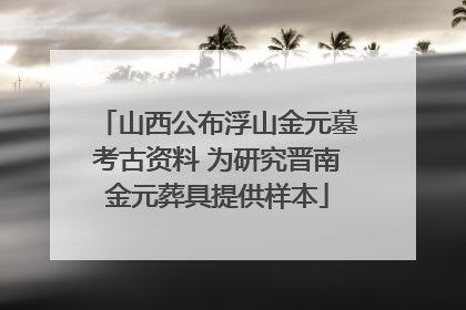 山西公布浮山金元墓考古资料 为研究晋南金元葬具提供样本