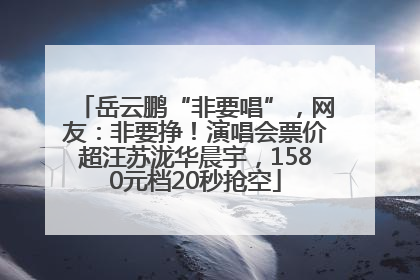 岳云鹏“非要唱”，网友：非要挣！演唱会票价超汪苏泷华晨宇，1580元档20秒抢空