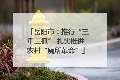 岳阳市：推行“三重三抓” 扎实推进农村“厕所革命”