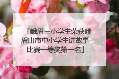 峨眉三小学生荣获峨眉山市中小学生讲故事比赛一等奖第一名
