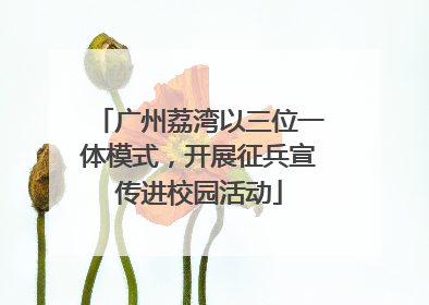 广州荔湾以三位一体模式，开展征兵宣传进校园活动